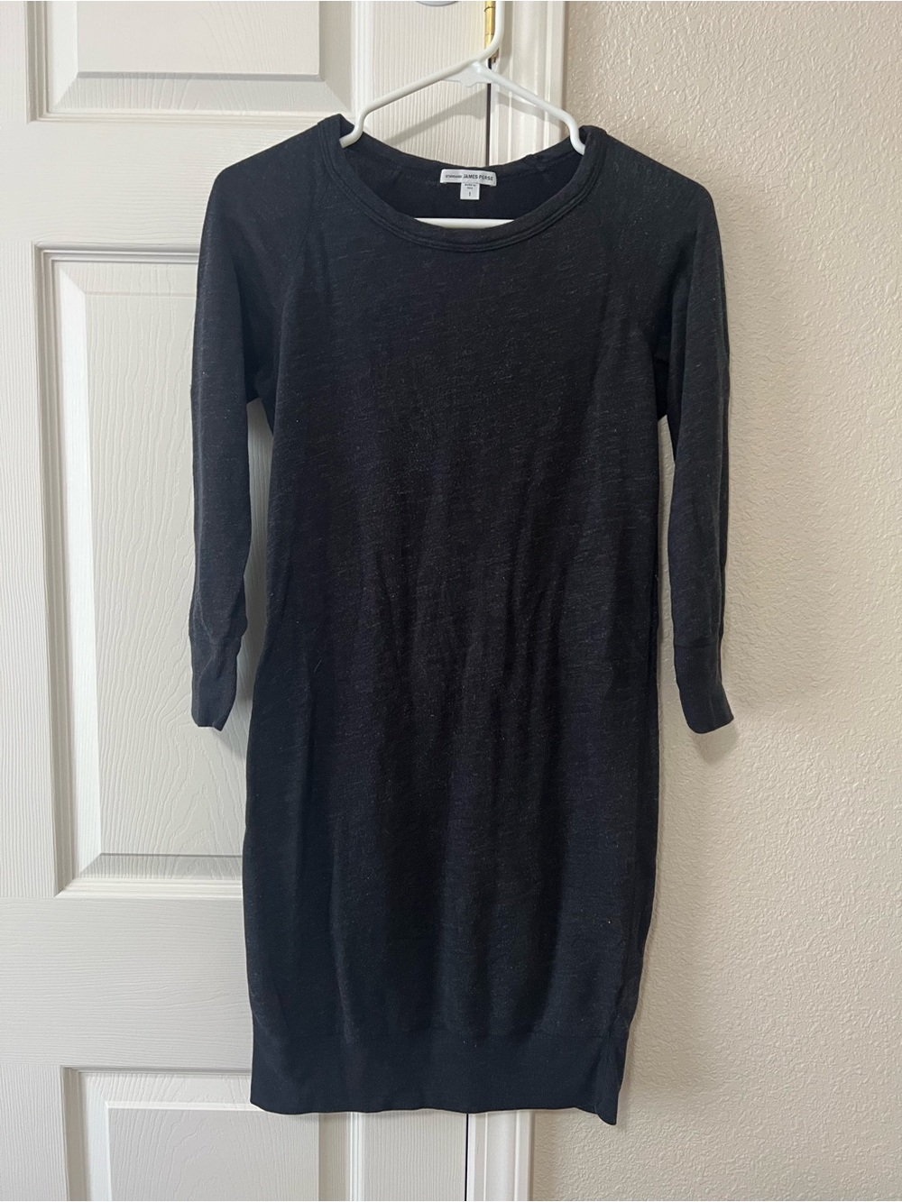 James Perse Black Raglan Sweater Dress Size 1 Style WXT6461
